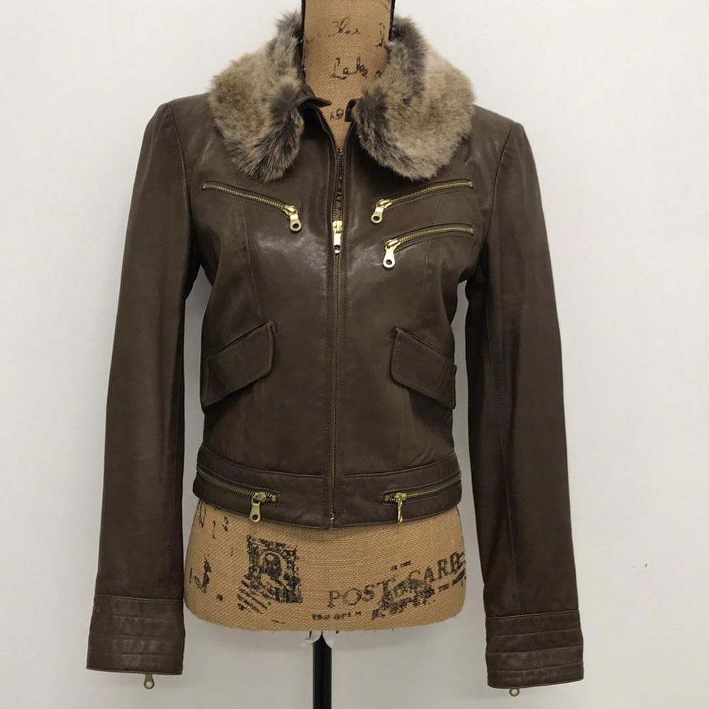 Truth & Pride Leather Moto Jacket With Faux Fur Removable Trim